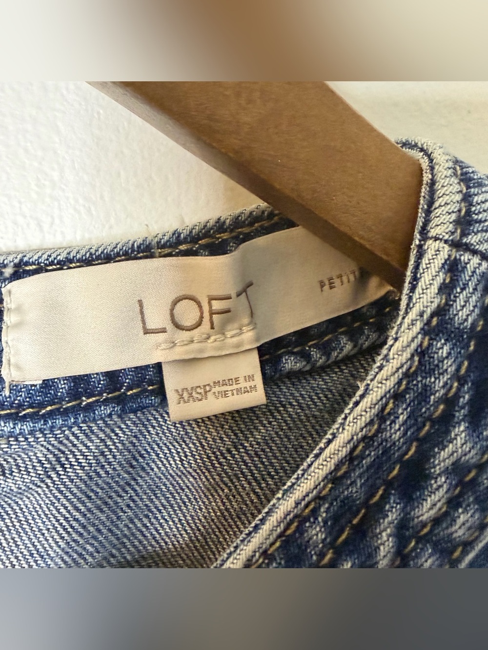 Loft Denim Boxy Crop Top in Dark Blue XXS Petite - Picture 4 of 7
